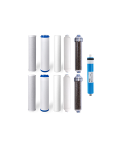 Replacement RODI Aquarium Filters for Dual Outlet Reverse Osmosis Filtration Systems (2 Sets, 1 Membrane) 