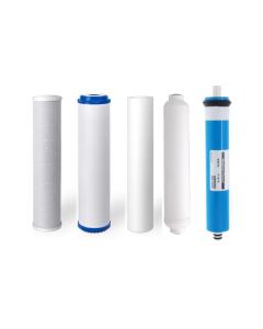 Universal 5 Stage Reverse Osmosis Replacement Filter Set with 75 GPD Membrane, USA