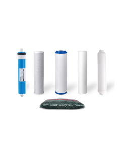 Replacement Water Filter Set + 100 GPD Membrane for Dual Outlet Reverse Osmosis Filtration Systems