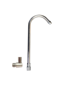 Oceanic Add-On Spout + Elbow Spout Adapter for Portable or Countertop Water Filtration Systems | Chrome Finish | Lead Free |