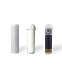Replacement Water Filter Set: Carbon Block | Fluoride Reducing Filter | Alkaline Filter (3 PC) Set