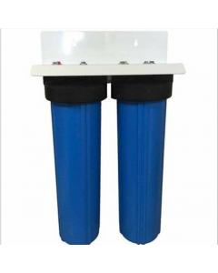 Dual Big Blue Water Filter Housing 4.5" x 20" / 1" with Pressure Release + Double Bracket and wrench