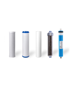 5 Stage RODI Replacement Filters + 150 GPD Membrane for Aquarium Reverse Osmosis Water Filtration Systems - INLINE
