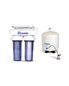 4 Stage: Complete Home Reverse Osmosis Drinking Water Filtration System 50 GPD - Clear