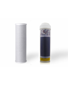 Dual Countertop Replacement Cartridges- Alkaline Filter Cartridge and 5 Micron Carbon Block - for Countertop and Under Sink Filtration