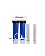 Dual Big Blue Water Filtration System 4.5" x 20" + Filters | Sediment & KDF 55/GAC